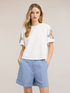 Jersey t-shirt with floral embroidery image number 3
