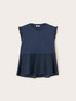 Sleeveless T-shirt with broderie anglaise insert image number 4
