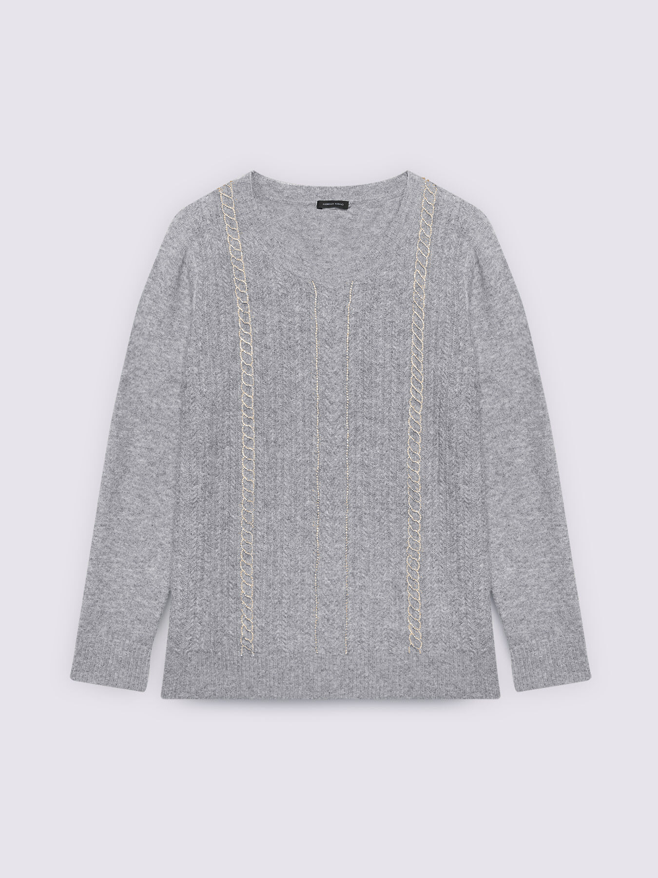 Maglia a treccine con ricami strass image number 4