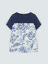 Bi-material T-shirt in cotton blend image number 4