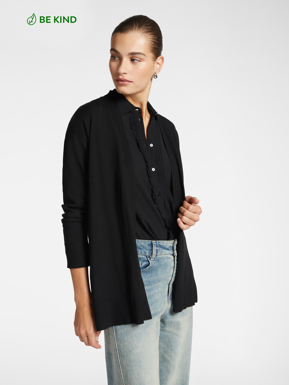 ECOVERO™ viscose open-front cardigan