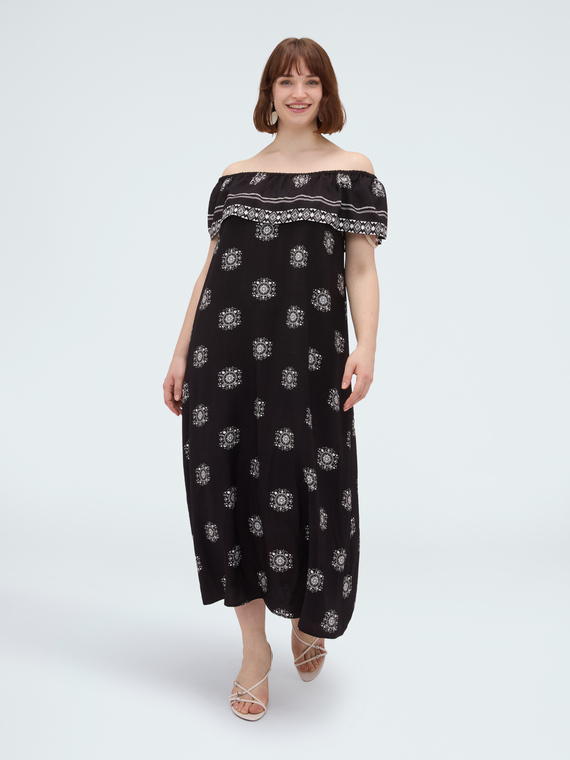 Chill Off-Shoulder Viscose Dress
