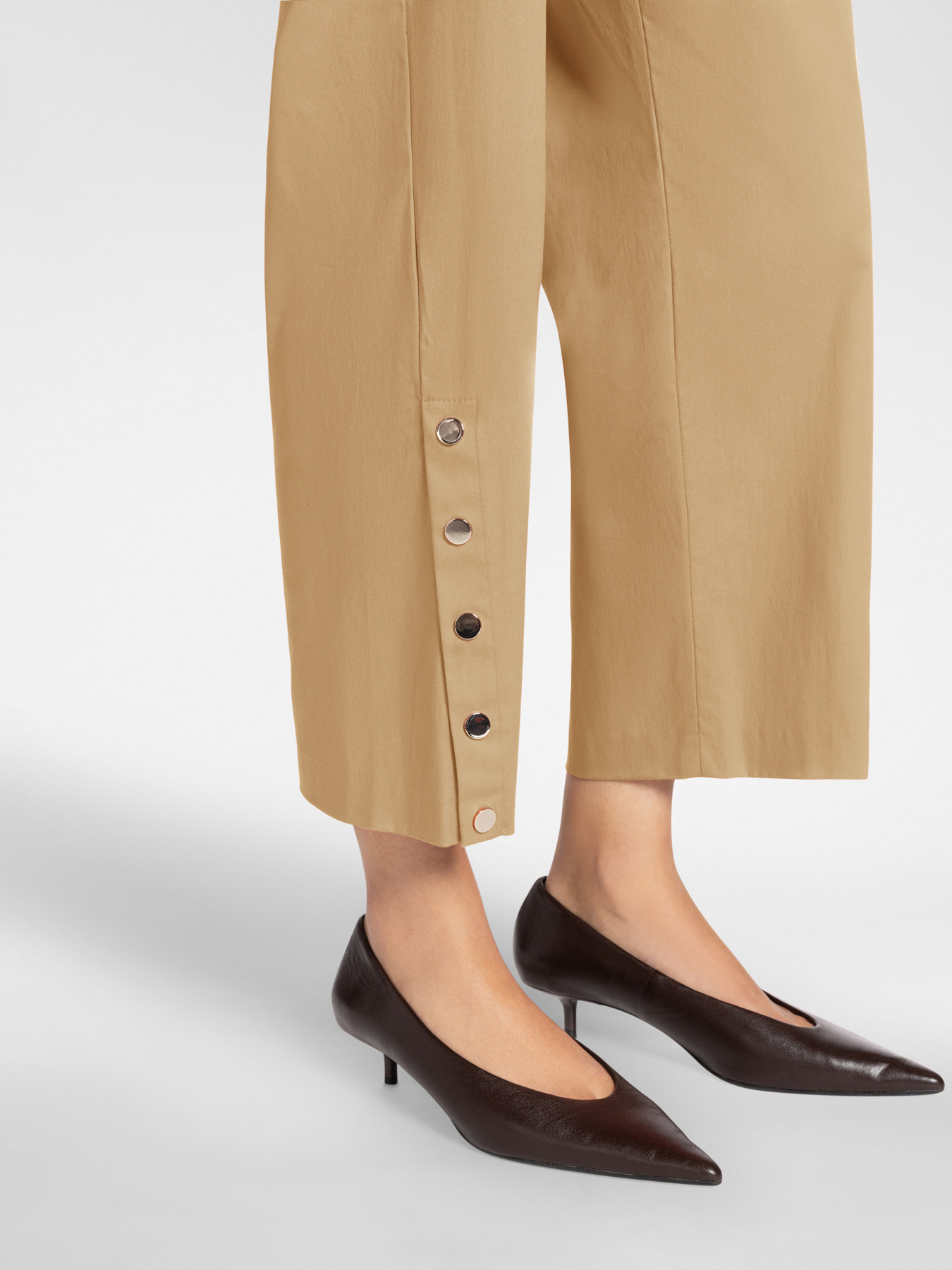 Gabardine trousers with buttons image number 2