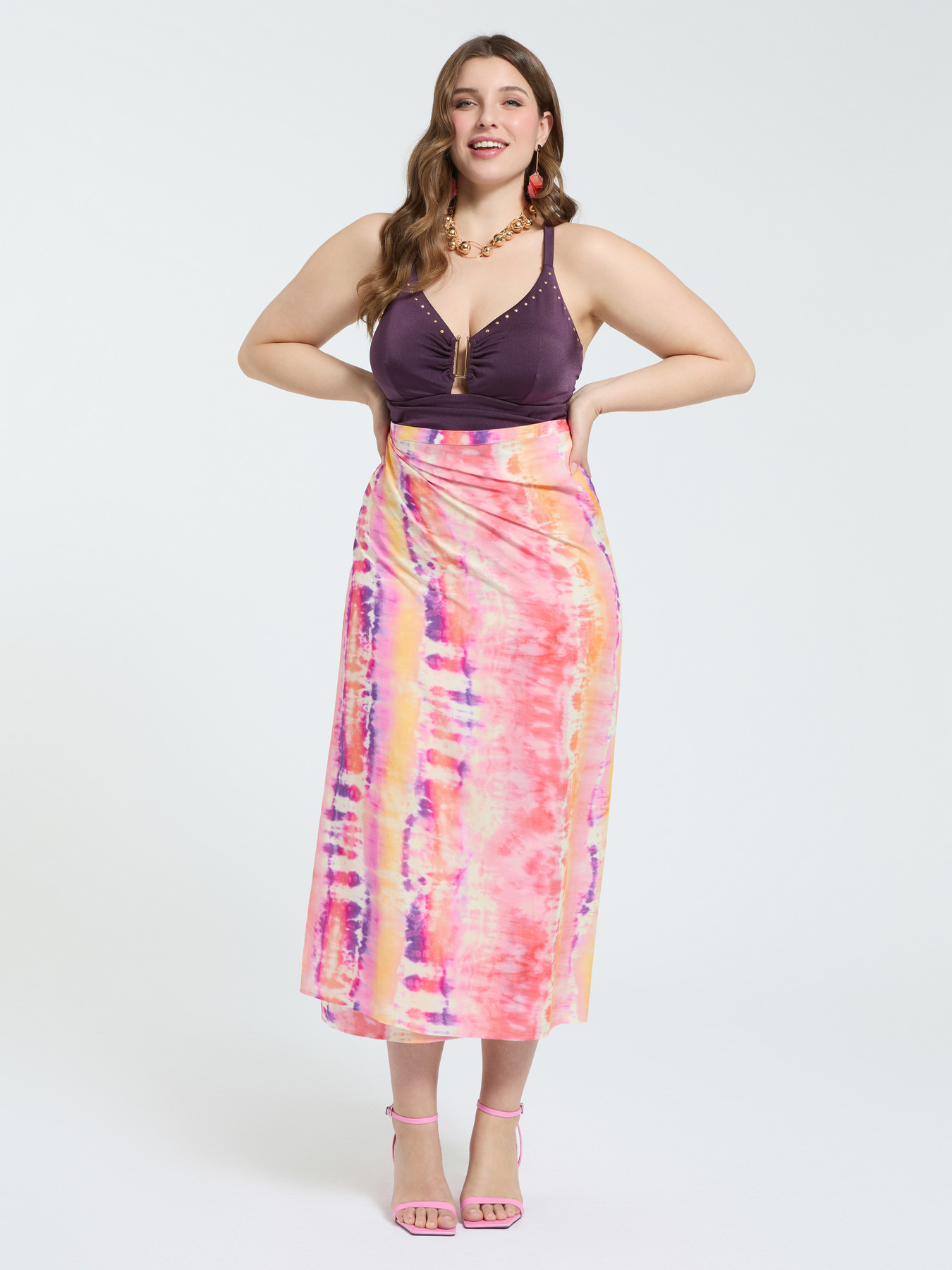 Pareo aus Viskose mit Tie-Dye-Print image number 3