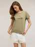 Tricou din jerseu cu inscripție brodată image number 0