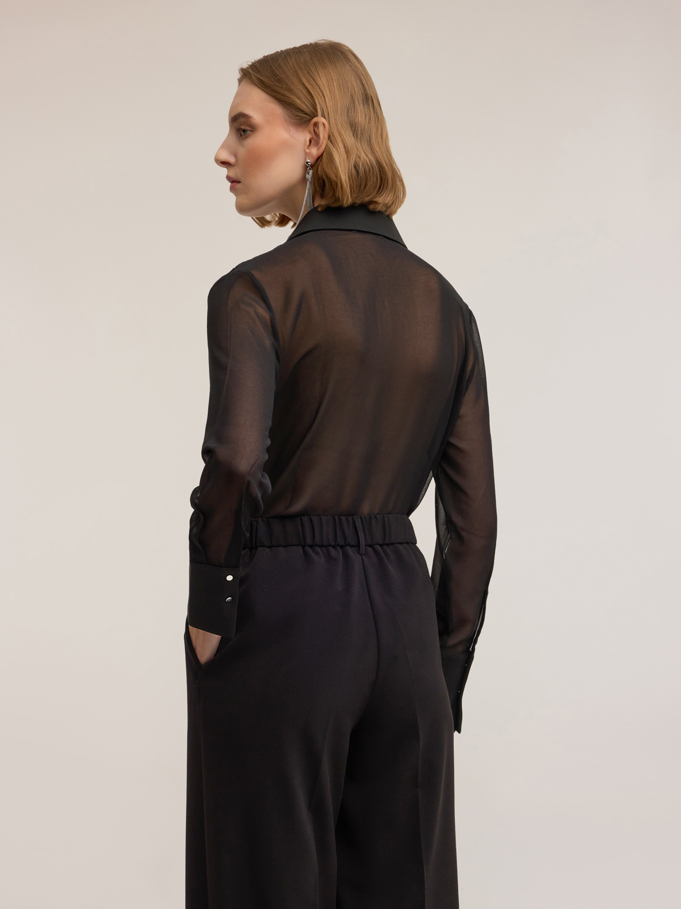 Shirt with geometric rhinestone appliqué image number 1