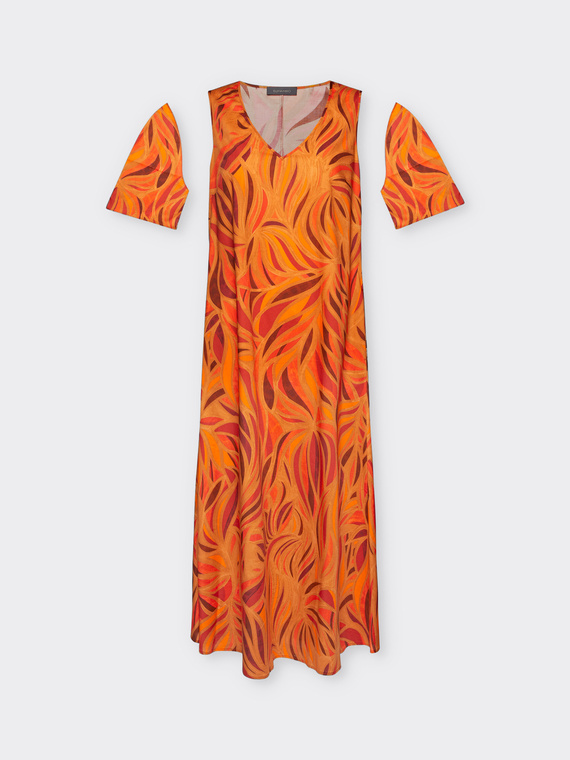 Printed stretch cotton dress