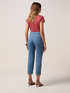 Cropped pants in crêpe fabric image number 1