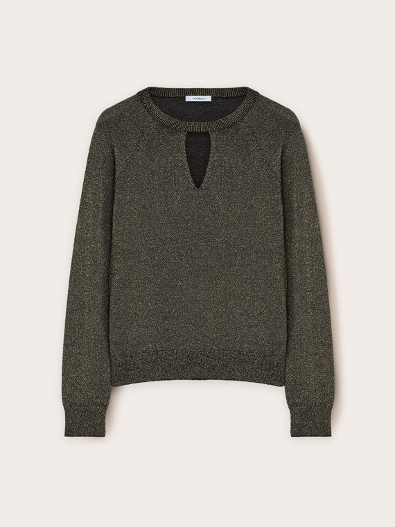 Sweater with lurex blend cut-out