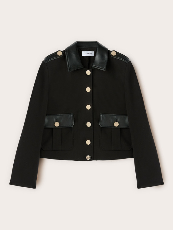 Short military jacket with inserts
