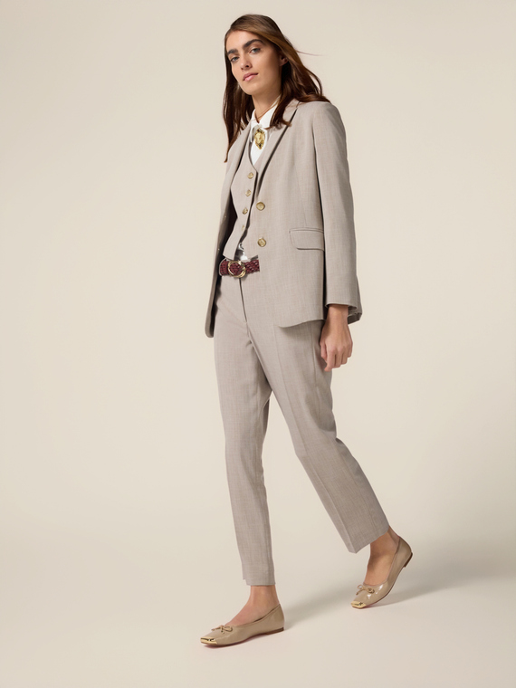 Cigarette pants in fluid fabric
