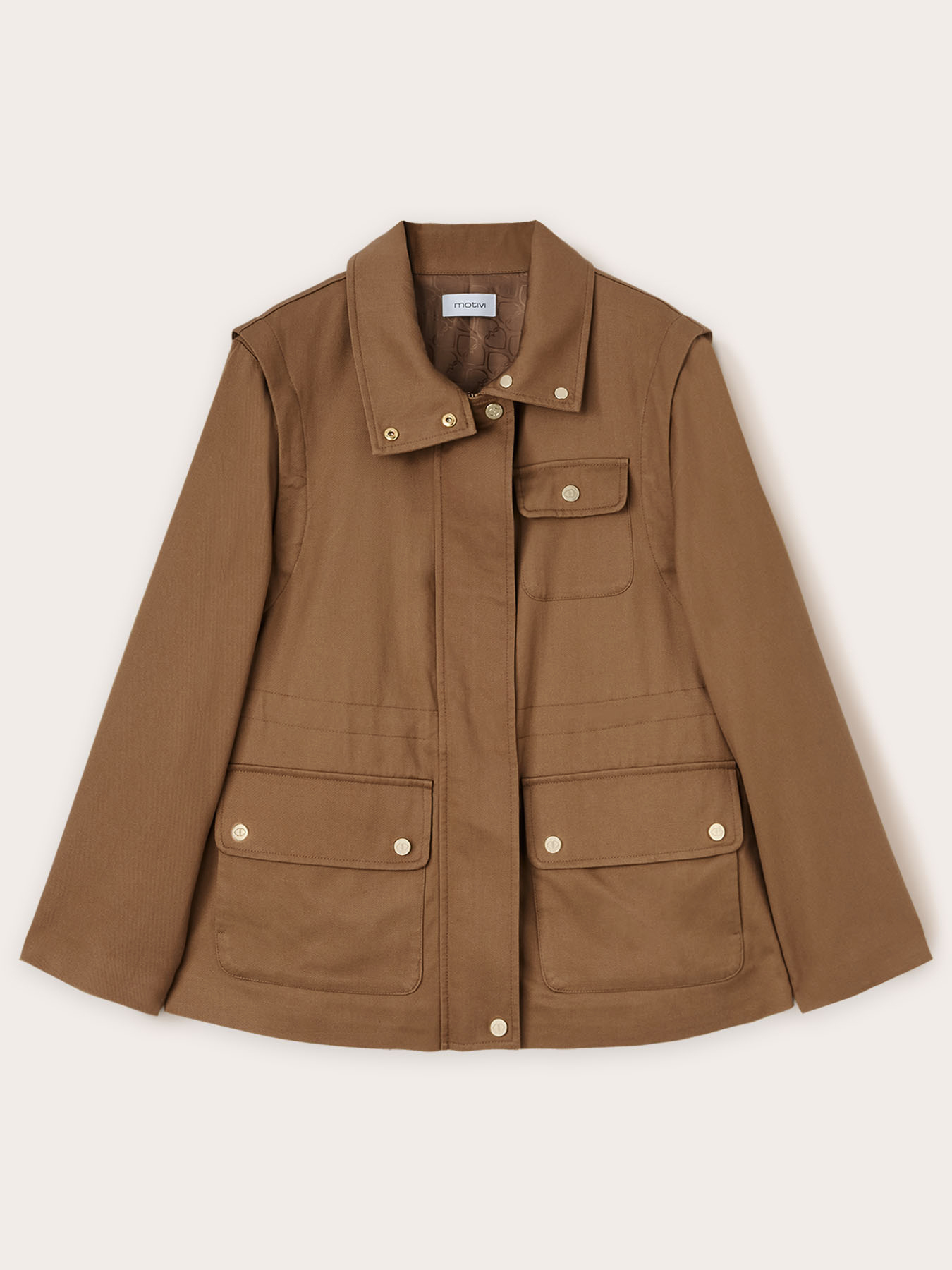 Lyocell blend parka with removable sleeves image number 0