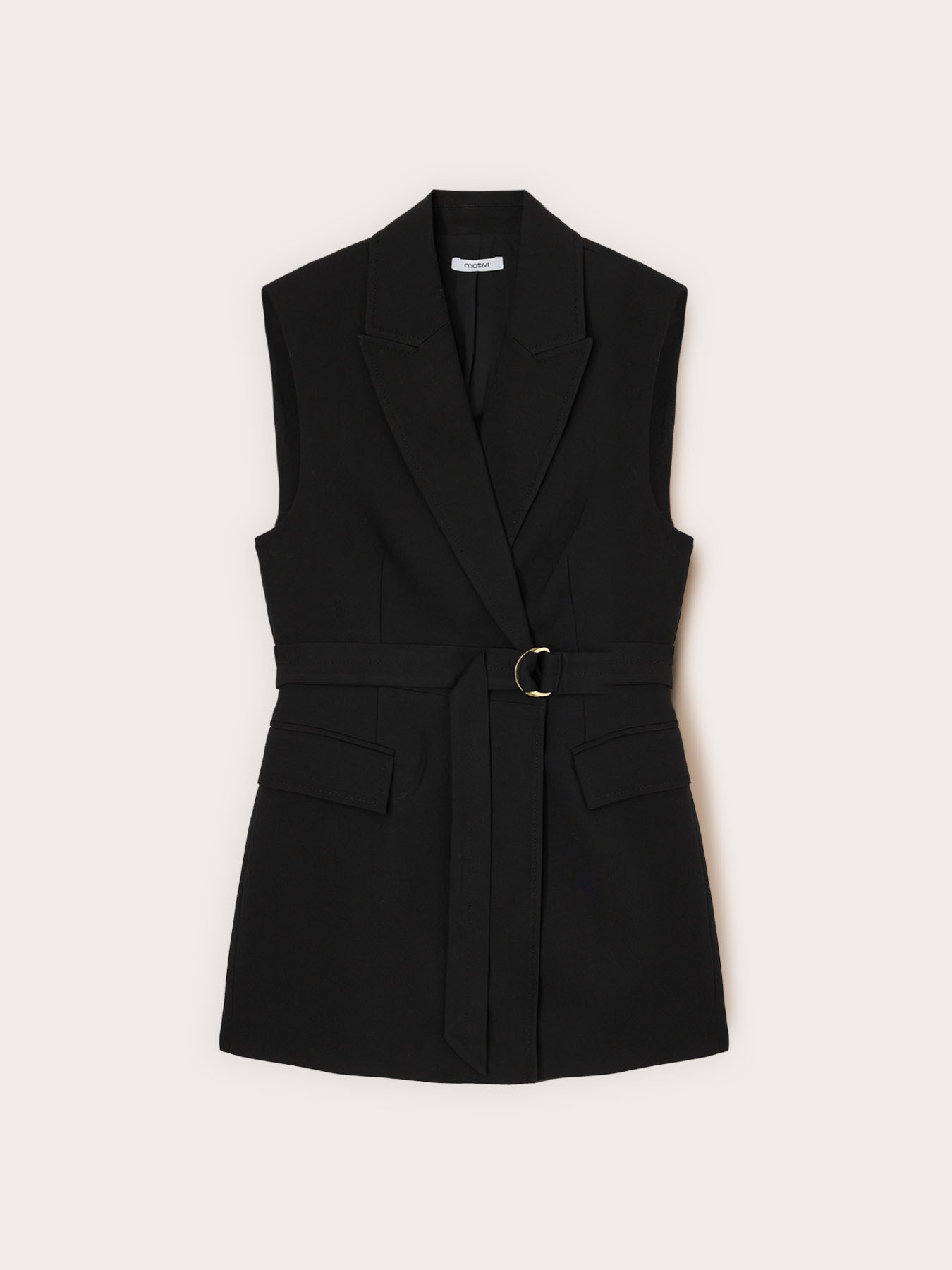 Double-breasted belted vest image number 4