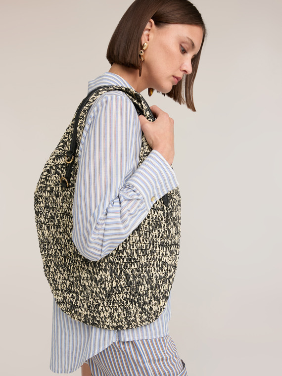 Cabas tress&eacute; avec anses port&eacute;es &eacute;paule