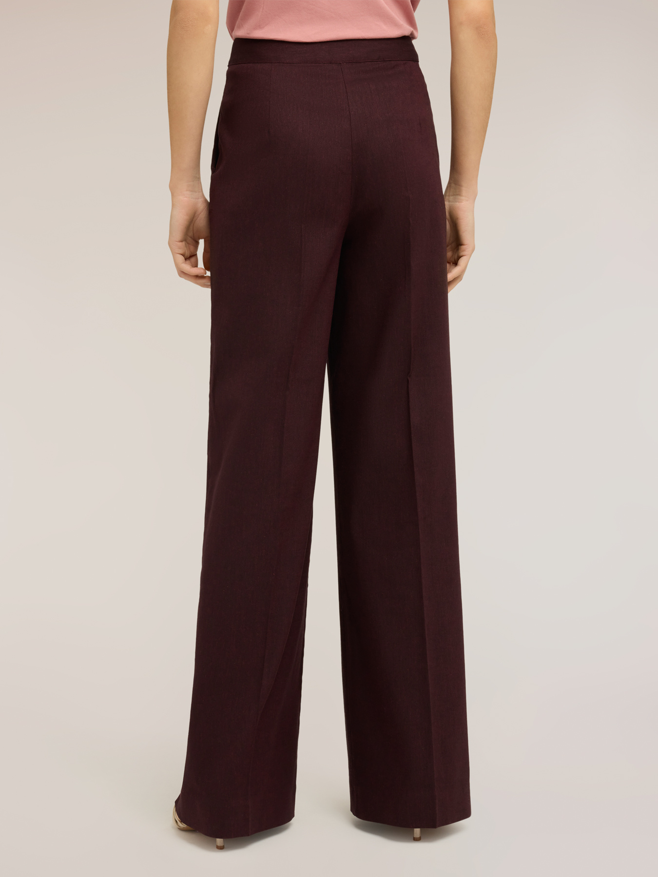 Wide-leg trousers in linen blend image number 1