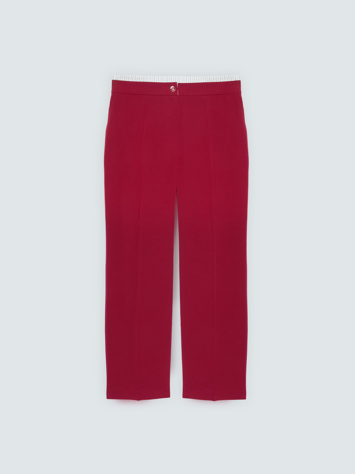 Wide-Leg-Hose mit Streifendetail am Bund image number 4