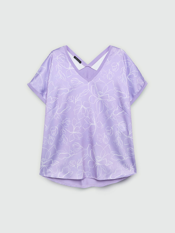 T-Shirt mit Blumenmuster mit Viskose LENZING™ ECOVERO™