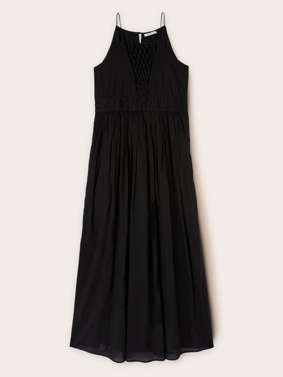 Long dress with embroidered insert