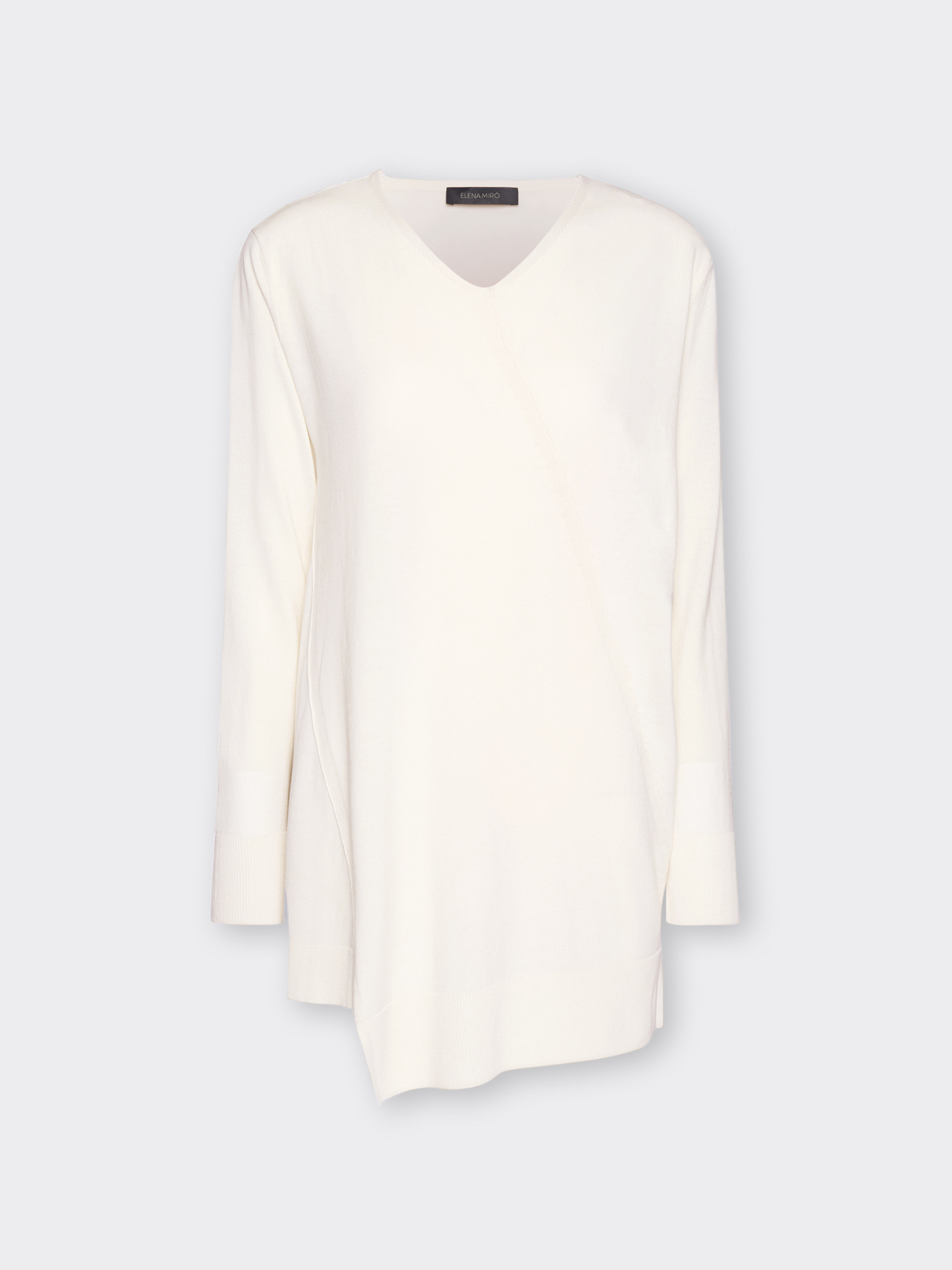 Maglia asimmetrica in cotone e modal image number 4