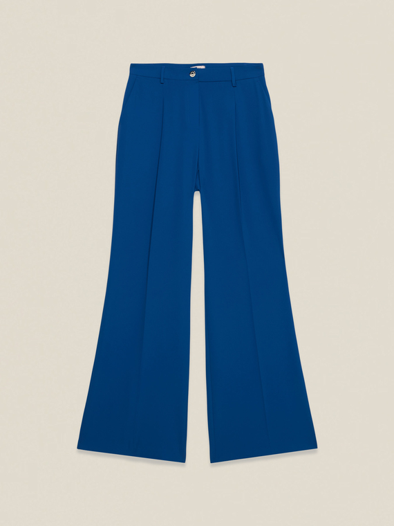 Pantaloni palazzo din țesătură crepe