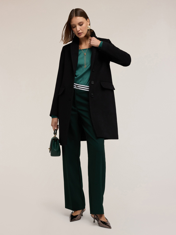Cappotto in misto lana ammagliato