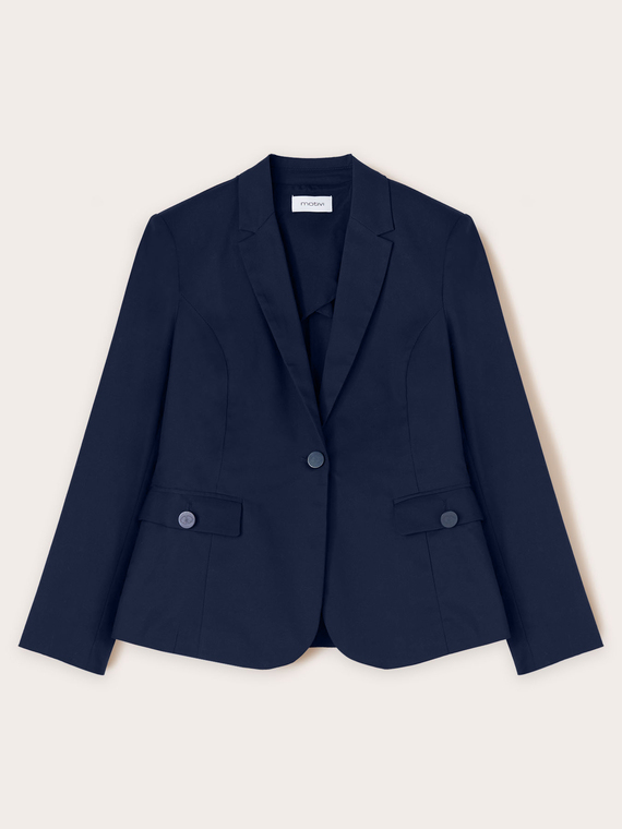 Blazer à simple boutonnage en coton technique