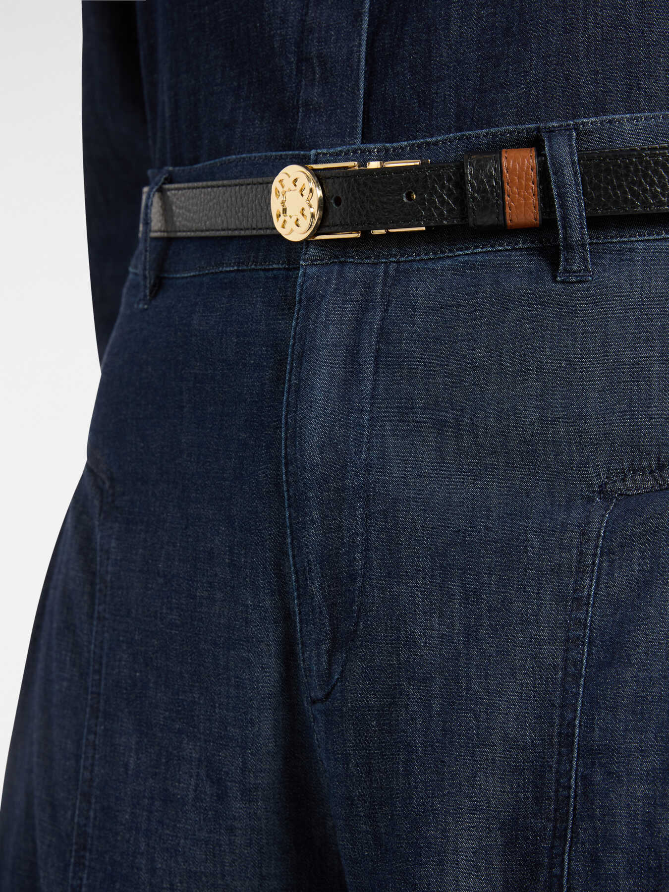 Cintura Monogram  reversibile in pelle image number 2