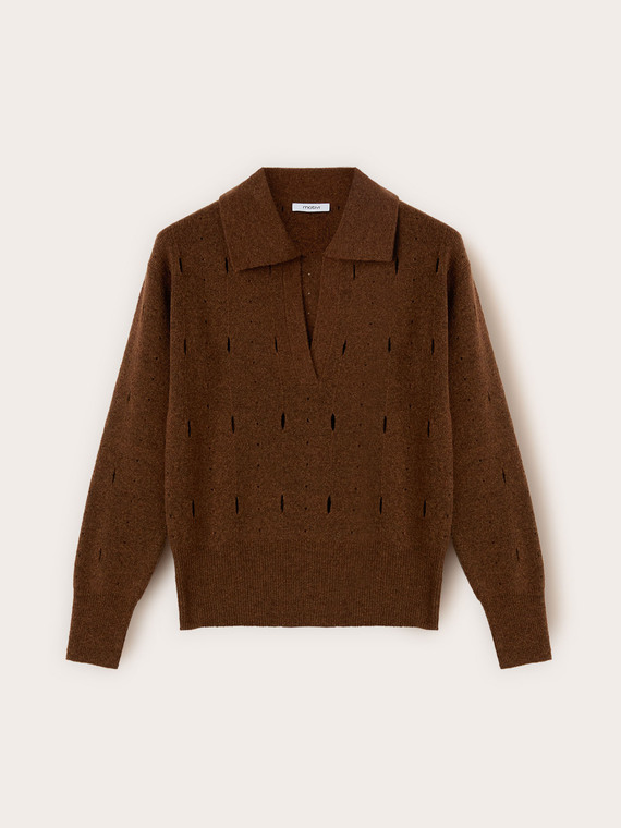 Maille ajourée avec col polo