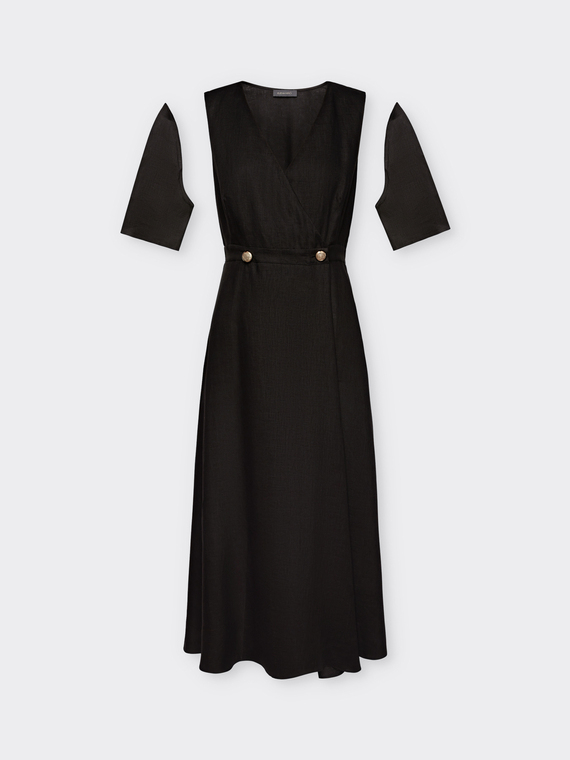 Robe portefeuille en lin