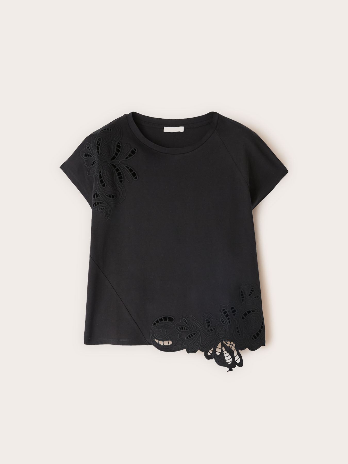 T-shirt en jersey avec broderies sangallo image number 4