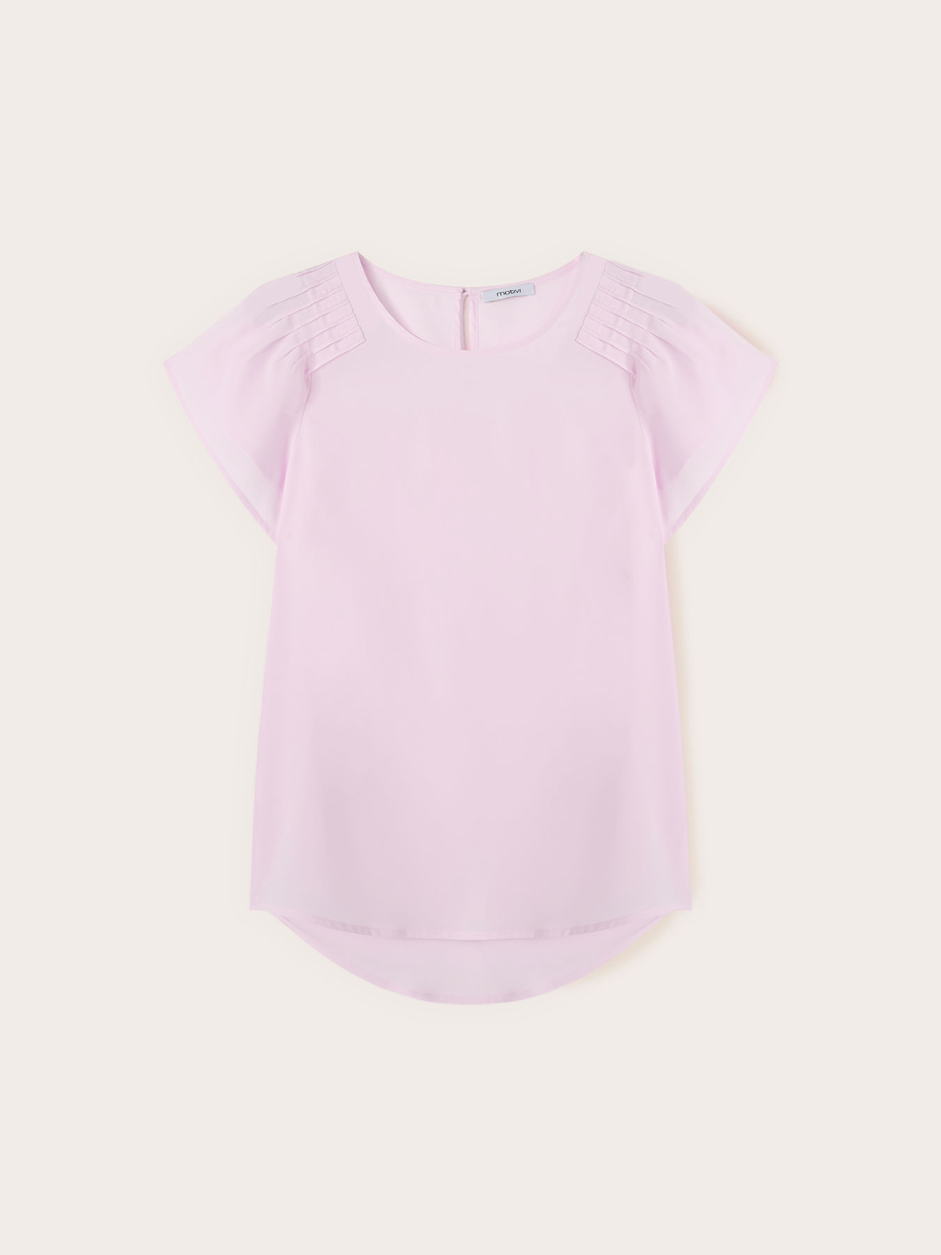 Cr&ecirc;pe de chine blouse with pleats image number 4