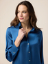 Solid color satin shirt image number 2