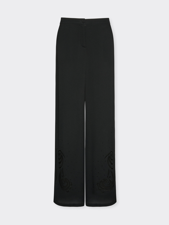 Bestickte Palazzo-Hose