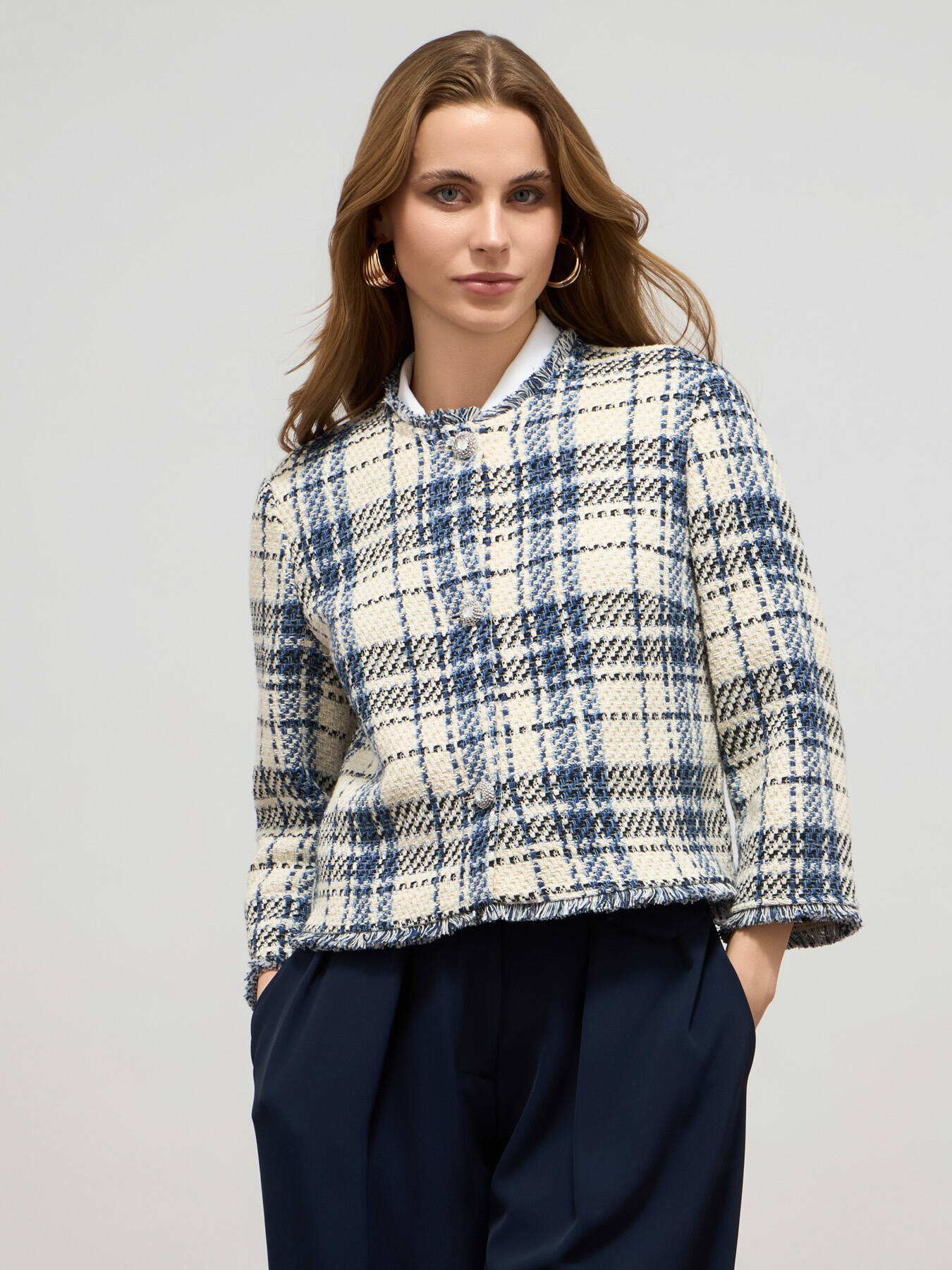 Tweed jacket with fringe image number 0