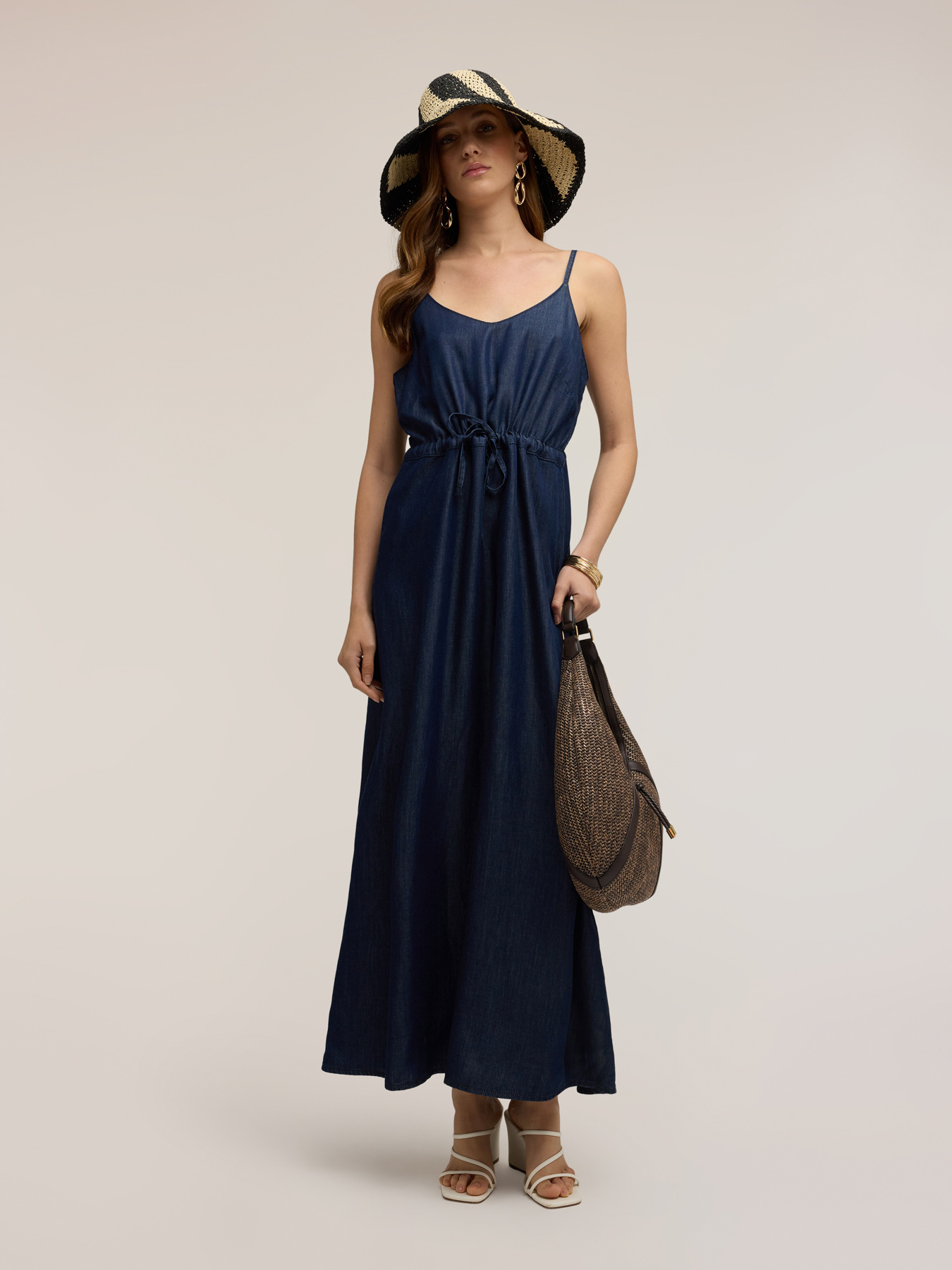 Rochie lungă din denim lyocell image number 0