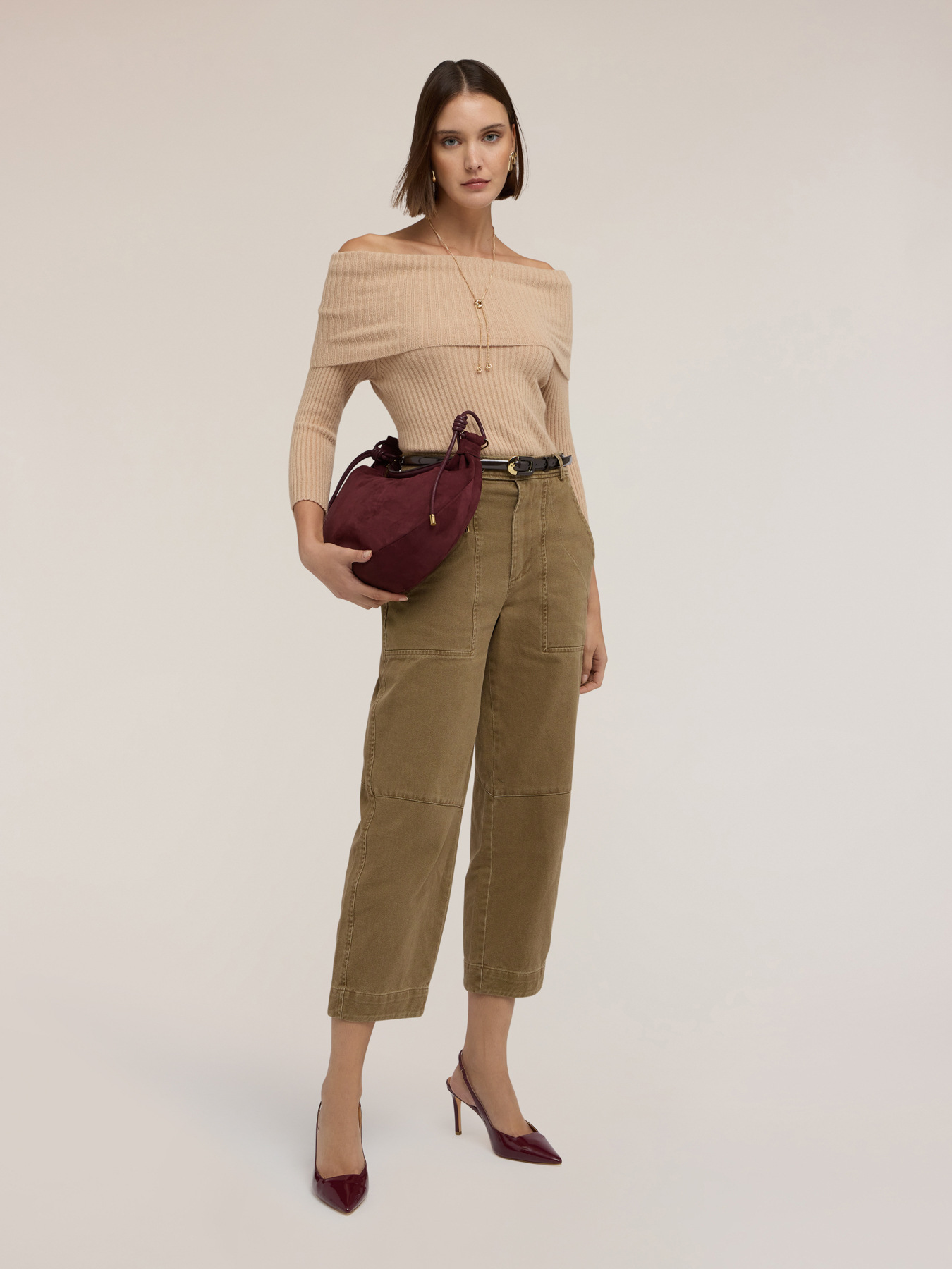 Jeans cargo in cotone armaturato image number 0