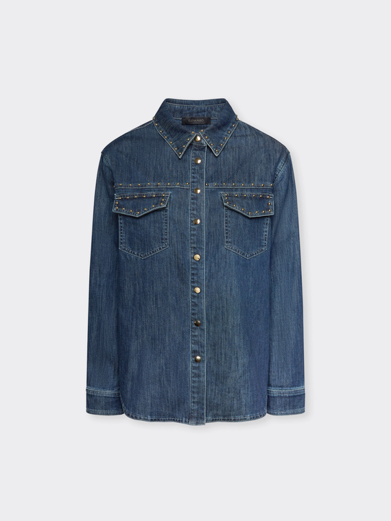 Chemise en denim avec clous