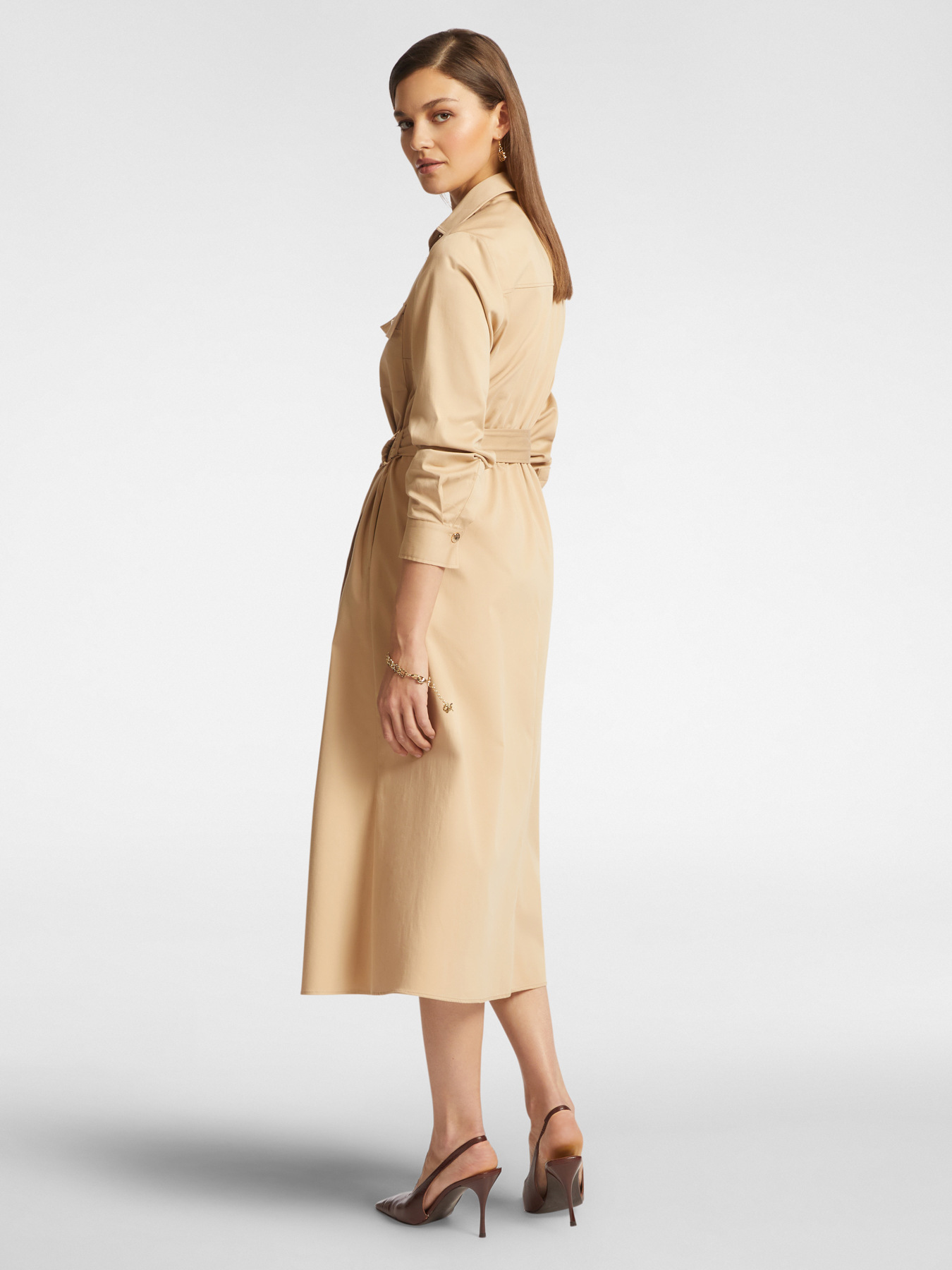 Chemisier dress with belt image number 1