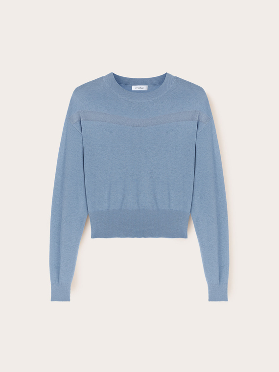 Sweater with transparent insert