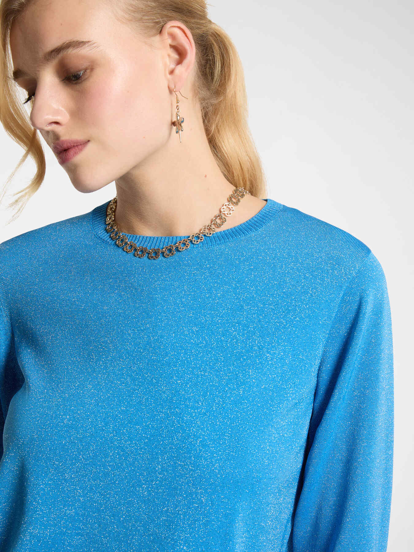 Pull lurex avec manches trois-quarts image number 3