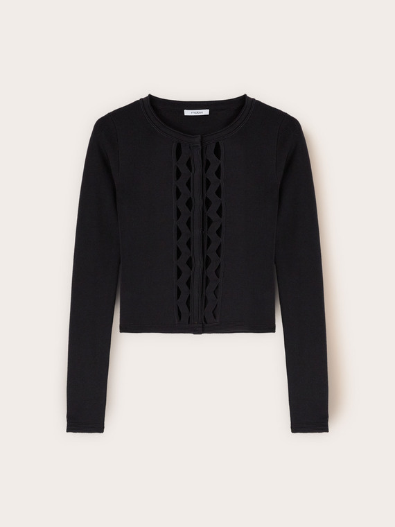 Cardigan en maille avec découpes