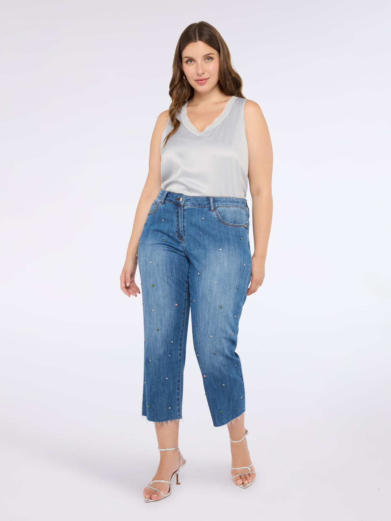 Zweistoffiges Top mit V-Ausschnitt image number 2