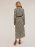 Ring patterned viscose midi dress image number 1