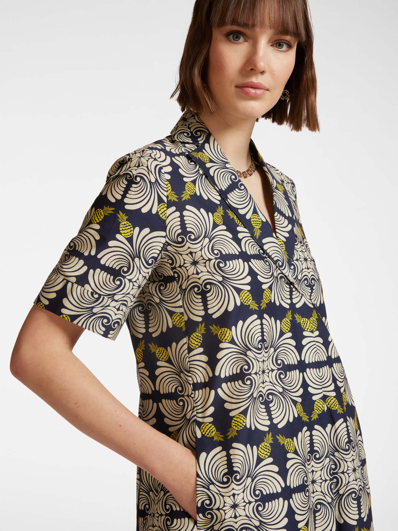 Robe imprimée en coton stretch image number 3