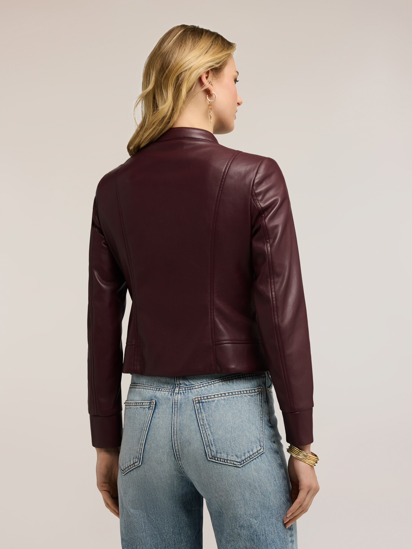 Short jacket with zip and mandarin collar image number 1