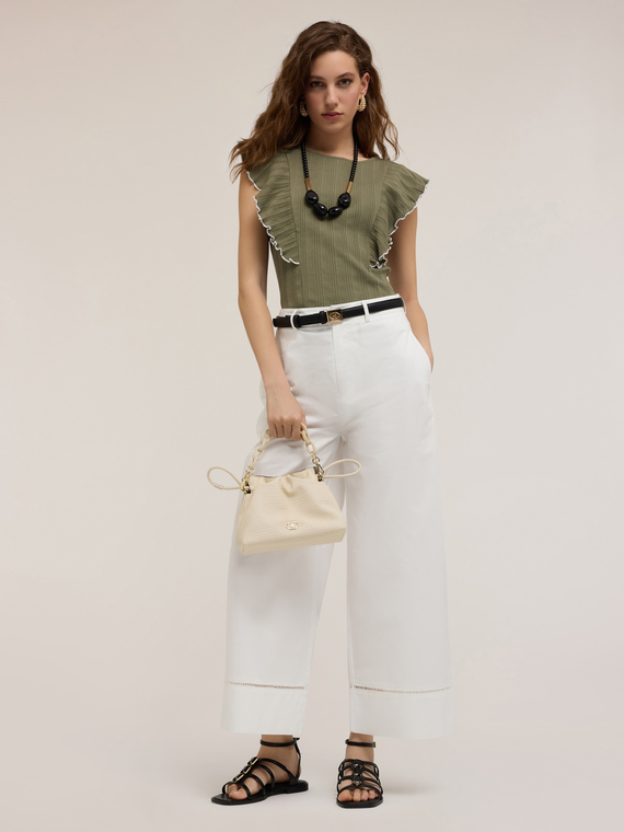 Maglia a coste con rouches