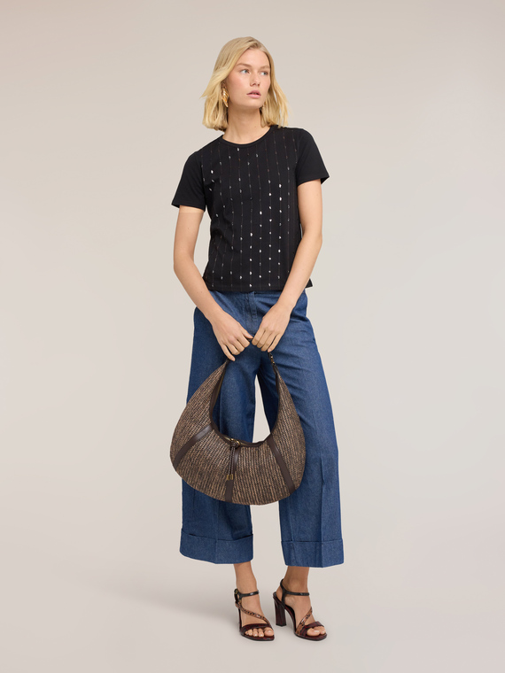 T-shirt avec broderie de paillettes