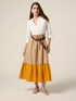 Long color block dress image number 0
