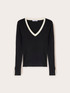 Two-tone ribbed jumper image number 4