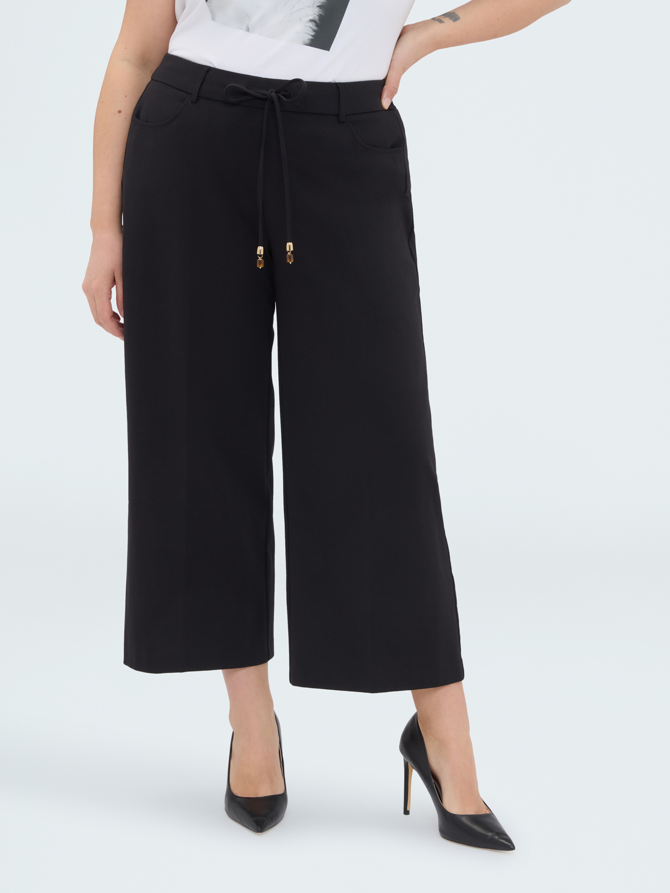 Cropped-Hose aus Milano-Strick image number 0